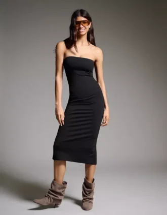 Strick-Bandeau-Midi-Kleid – Kleider und Overalls