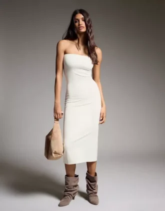Strick-Bandeau-Midi-Kleid – Kleider und Overalls