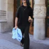Super-Baggy-Halb-Jogger-Hose mit Falten – Hose