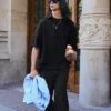 Super-Baggy-Halb-Jogger-Hose mit Falten – Hose