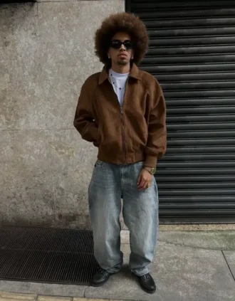 Super-Baggy-Jeans mit Stickerei – #Bershkastyle – Herren