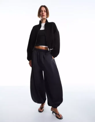 Sweatshirt mit Reißverschluss im Neopren-Look