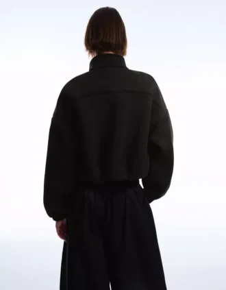 Sweatshirt mit Reißverschluss im Neopren-Look
