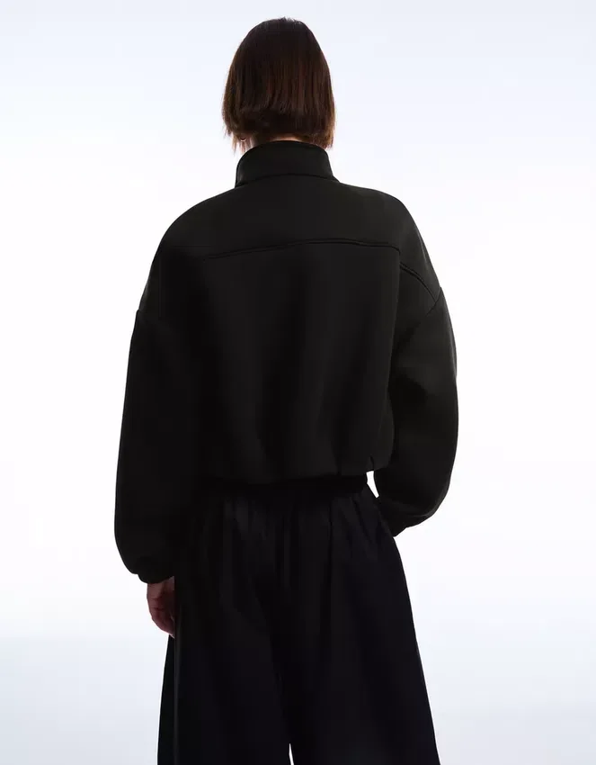 Sweatshirt mit Reißverschluss im Neopren-Look Sweatshirt mit Reißverschluss im Neopren-Look
