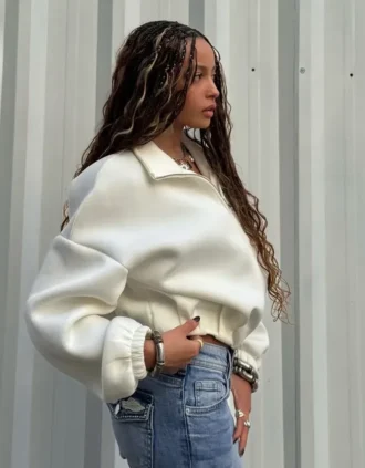 Sweatshirt mit Reißverschluss im Neopren-Look Sweatshirt mit Reißverschluss im Neopren-Look