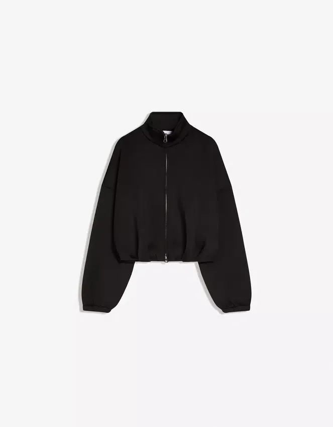 Sweatshirt mit Reißverschluss im Neopren-Look Sweatshirt mit Reißverschluss im Neopren-Look