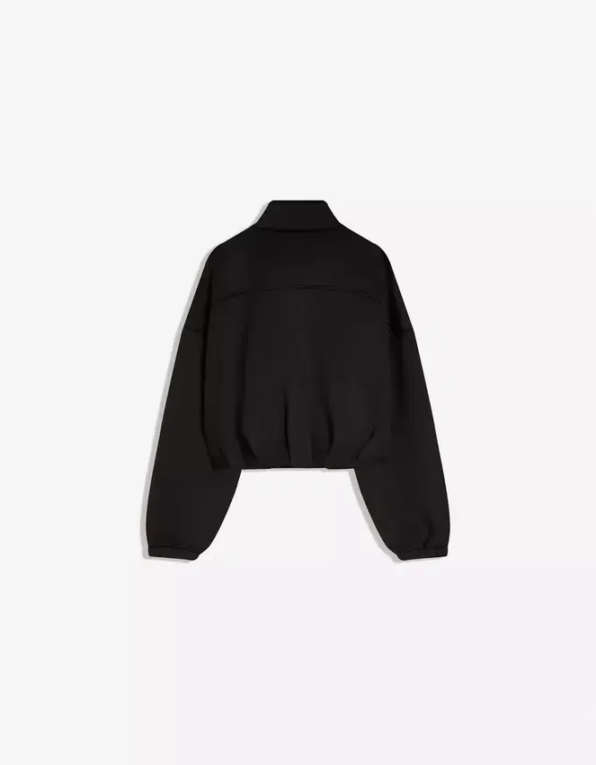Sweatshirt mit Reißverschluss im Neopren-Look Sweatshirt mit Reißverschluss im Neopren-Look
