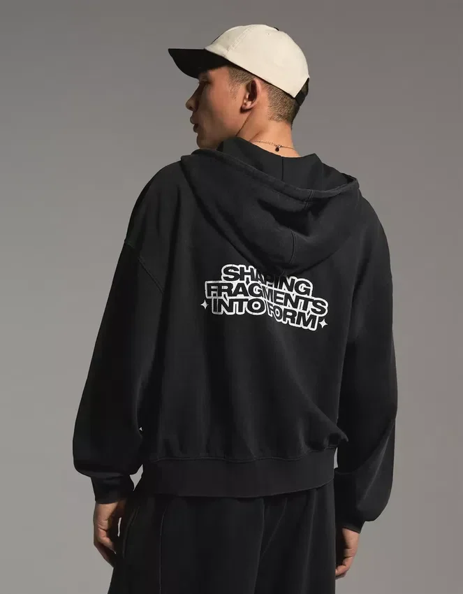 Sweatshirt mit Reißverschluss und Print in Boxy-Fit-Passform – Sweatshirts und Hoodies – Herren Sweatshirt mit Reißverschluss und Print in Boxy-Fit-Passform – Sweatshirts und Hoodies – Herren