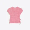 T-Shirt mit Raffungen und seitlichen Bändern