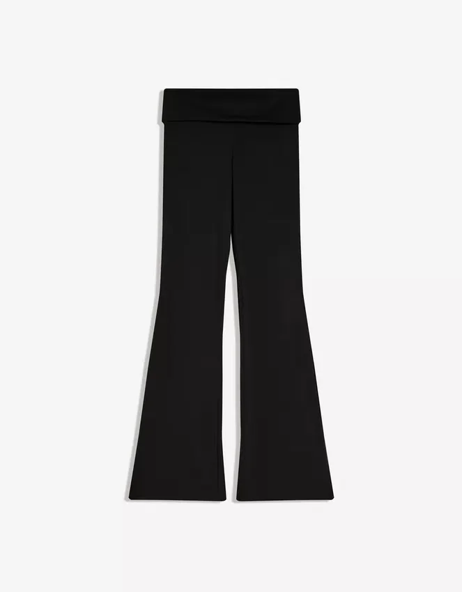 Technische Schlaghose mit Umschlag an der Taille – Hosen – Damen Technische Schlaghose mit Umschlag an der Taille – Hosen – Damen