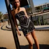 Tüll-Bandeau-Minikleid