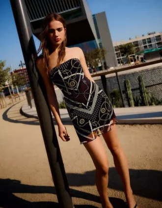 Tüll-Bandeau-Minikleid