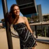 Tüll-Bandeau-Minikleid