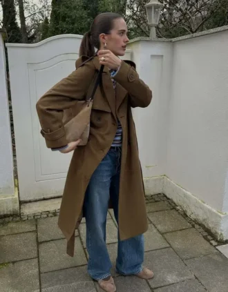Trenchcoat aus Kunstwildleder