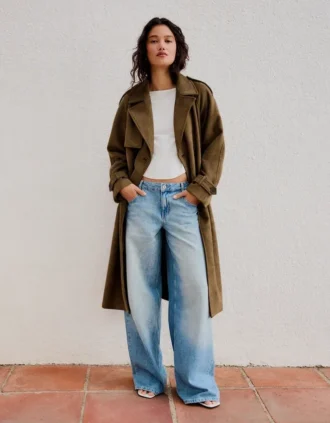 Trenchcoat aus Kunstwildleder – Jacken und Mäntel