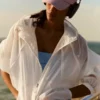 Wasserabweisende Kapuzenjacke aus Nylon