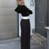 Weiche Hose mit Wide Leg-Bein