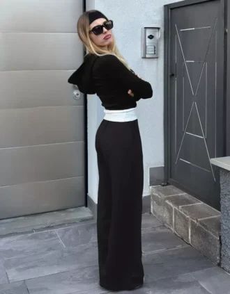 Weiche Hose mit Wide Leg-Bein