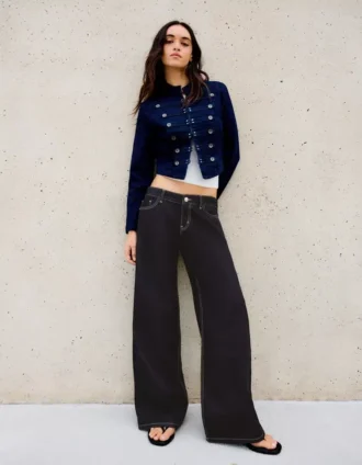 Weit geschnittene Jeans mit niedriger Leibhöhe – Hose