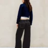 Weit geschnittene Jeans mit niedriger Leibhöhe – Hose