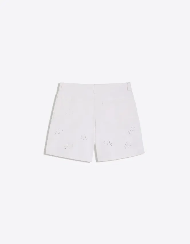 Weite, bestickte Denim-Bermudashorts Weite, bestickte Denim-Bermudashorts