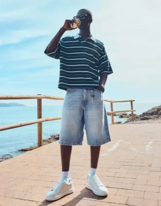 Weite Denim-Bermudashorts – Shorts und Jorts