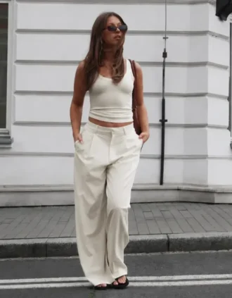 Weite Hose aus doppeltem Stoff – #Bershkastyle – Damen