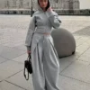 Wide Leg Hose im Neopren-Look mit Stoppern – #Bershkastyle – Damen