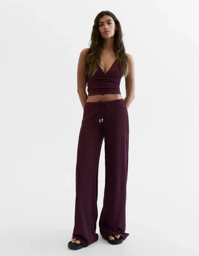 Wide Leg Hose mit elastischem Bund Wide Leg Hose mit elastischem Bund