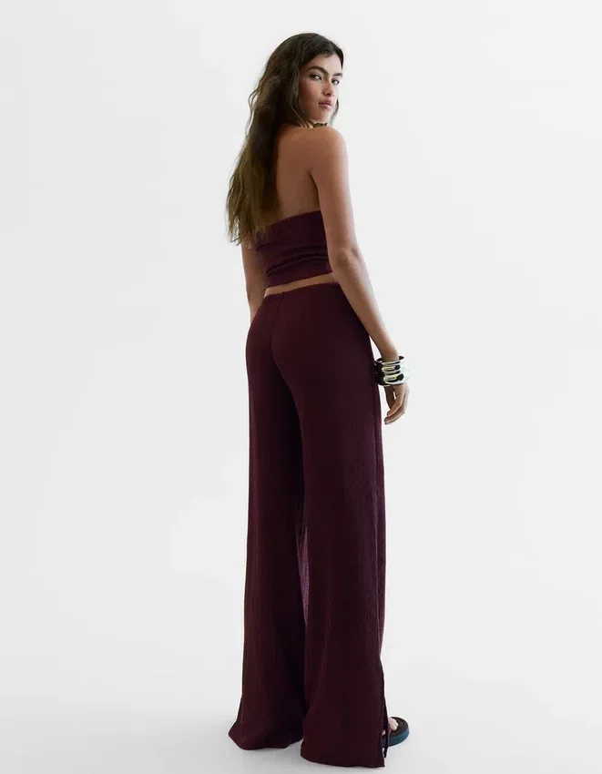 Wide Leg Hose mit elastischem Bund Wide Leg Hose mit elastischem Bund