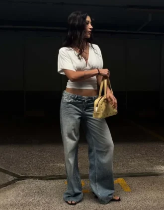 Wide Leg Jeans mit niedriger Leibhöhe