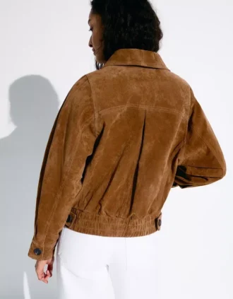 Zweireihige Jacke aus Wildleder – Jacken und Trenchcoats