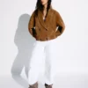 Zweireihige Jacke aus Wildleder – Jacken und Trenchcoats